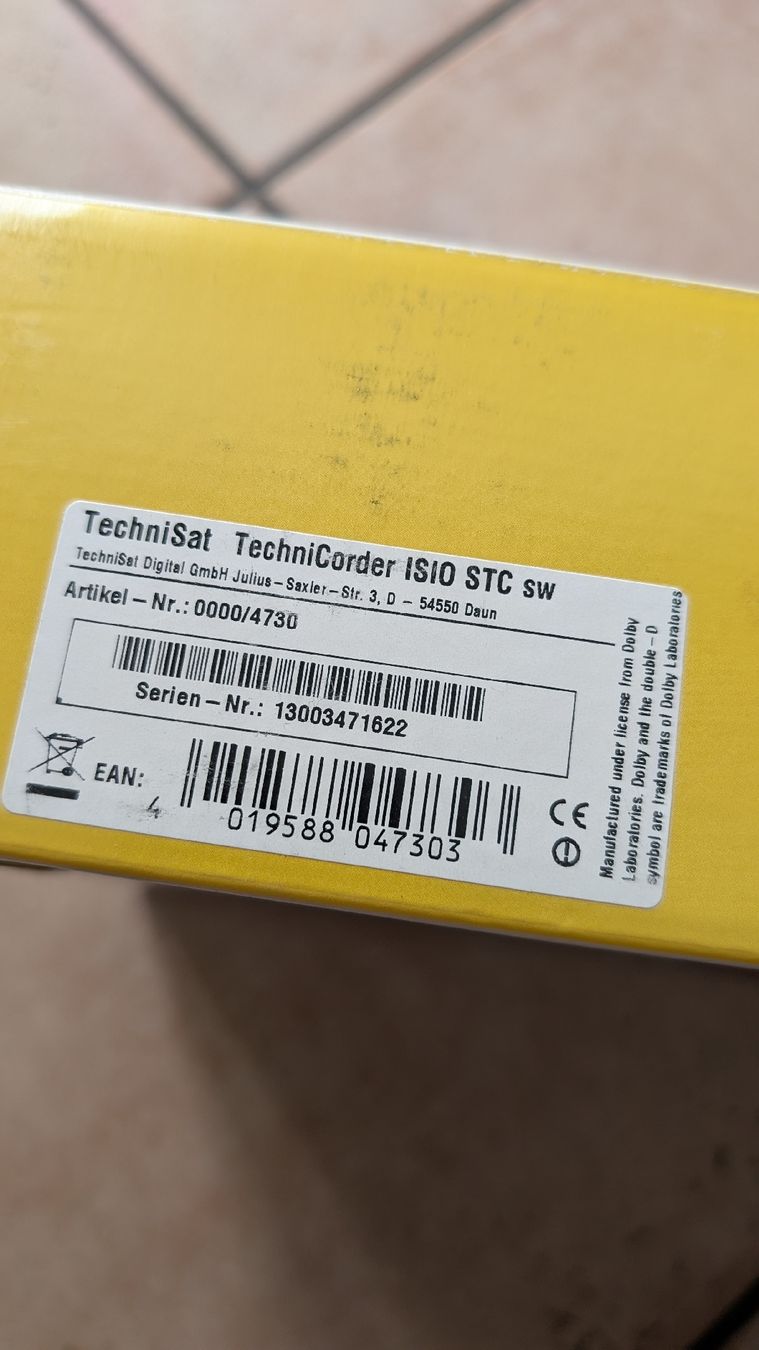 Technisat Ricevitori: TechniCorder ISIO STC HDTV-Receiver mit HDD slot – Usato da Riehen venduto da Barbecuesenf 4