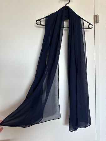Dunkelblaue Chiffon Stola / Schal - NEU!