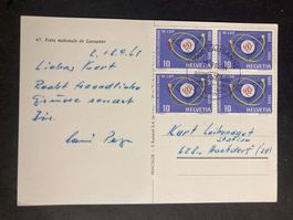 Schweiz 1965 AK+Stempel Foire Nationale Lausanne