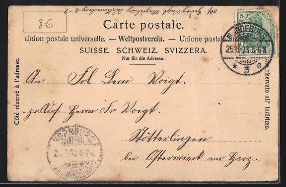 Cartoline postali: Colombier, Rue du Chateau, Entrée de la – Usato da Berlin venduto da bartko-reher 1