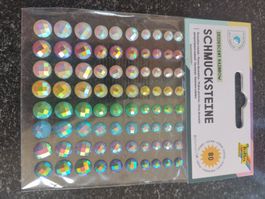 1 Bogen Glitzersteine selbstklebend pastel 6-10mm neu