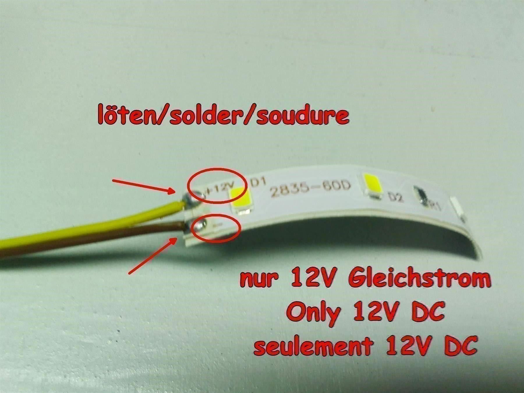 Ghirlande e barre luminose: LED-Streifen 1 Meter warmweiss 12V – Nuovo (secondo la descrizione) da Luzern venduto da Salefactory 1