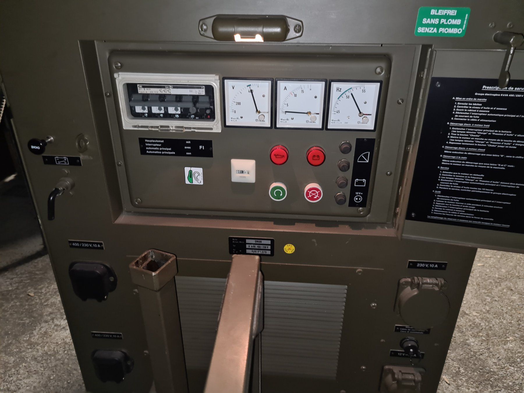 Generatori di corrente: Onan 6kvA Notstromgenerator – Usato da Rüti b. Büren venduto da giruno 8