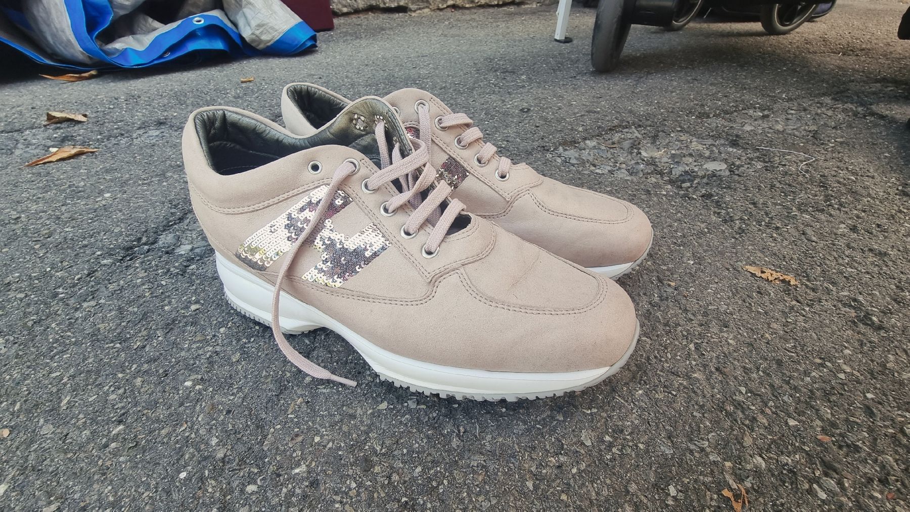 Scarpe da donna: Chaussures Hogan à paillettes rose – Usato da Vevey venduto da fer3ica 4