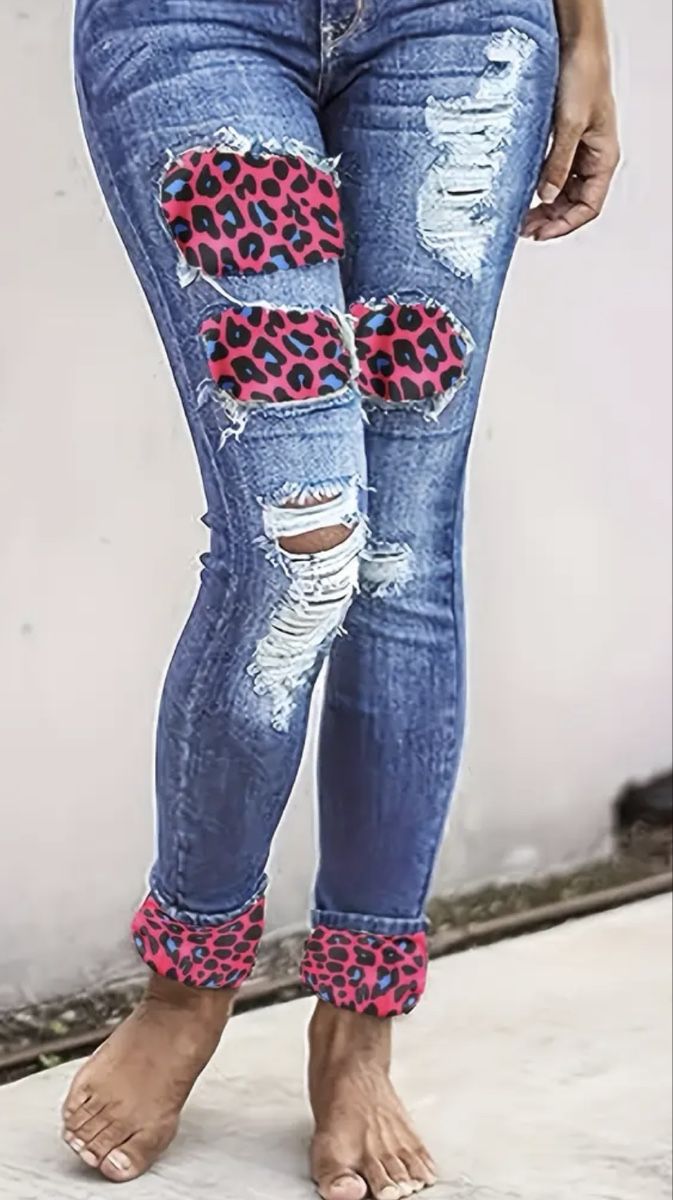 Jeans: Coole Jeans mit Leopardenmuster, Grösse 39 – Neu und originalverpackt aus Au ZH von Jaggy4