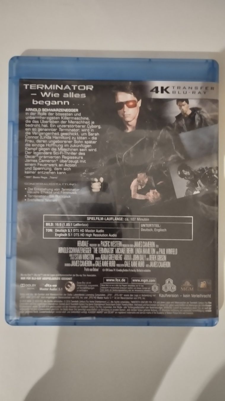 Tutti i DVDs: TERMINATOR BLU-RAY (4K-TRANSFER BLU-RAY) – Usato da Basel venduto da Bal-Sagoth 1