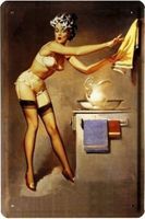 Blechschild-PIN UP-WASCHTISCH 50S