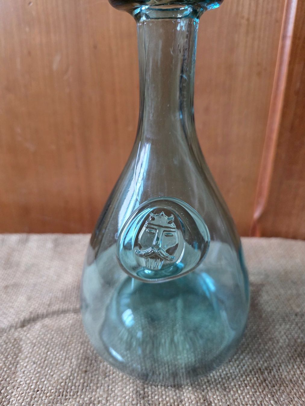 Caraffe: blaue Glas Flasche Karaffe mit Ausschank Rille – Usato da Walterswil BE venduto da Lonitti 2