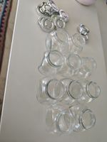 10 Glas-Gewürzegläser mit Silberdeckel ca. 5x8cm