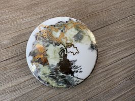 Broche porcelaine peinte main. -Porzellan handbemalt