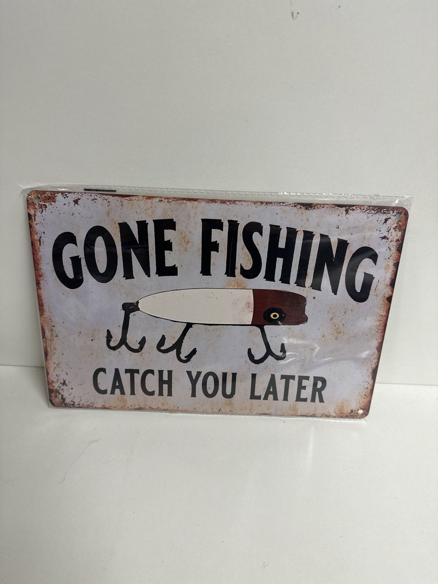 Insegne: Wandschild "Gone Fishing" Blechschild Deko – Nuovo e nell'imballaggio originale da Oberurnen venduto da jasmin2fel