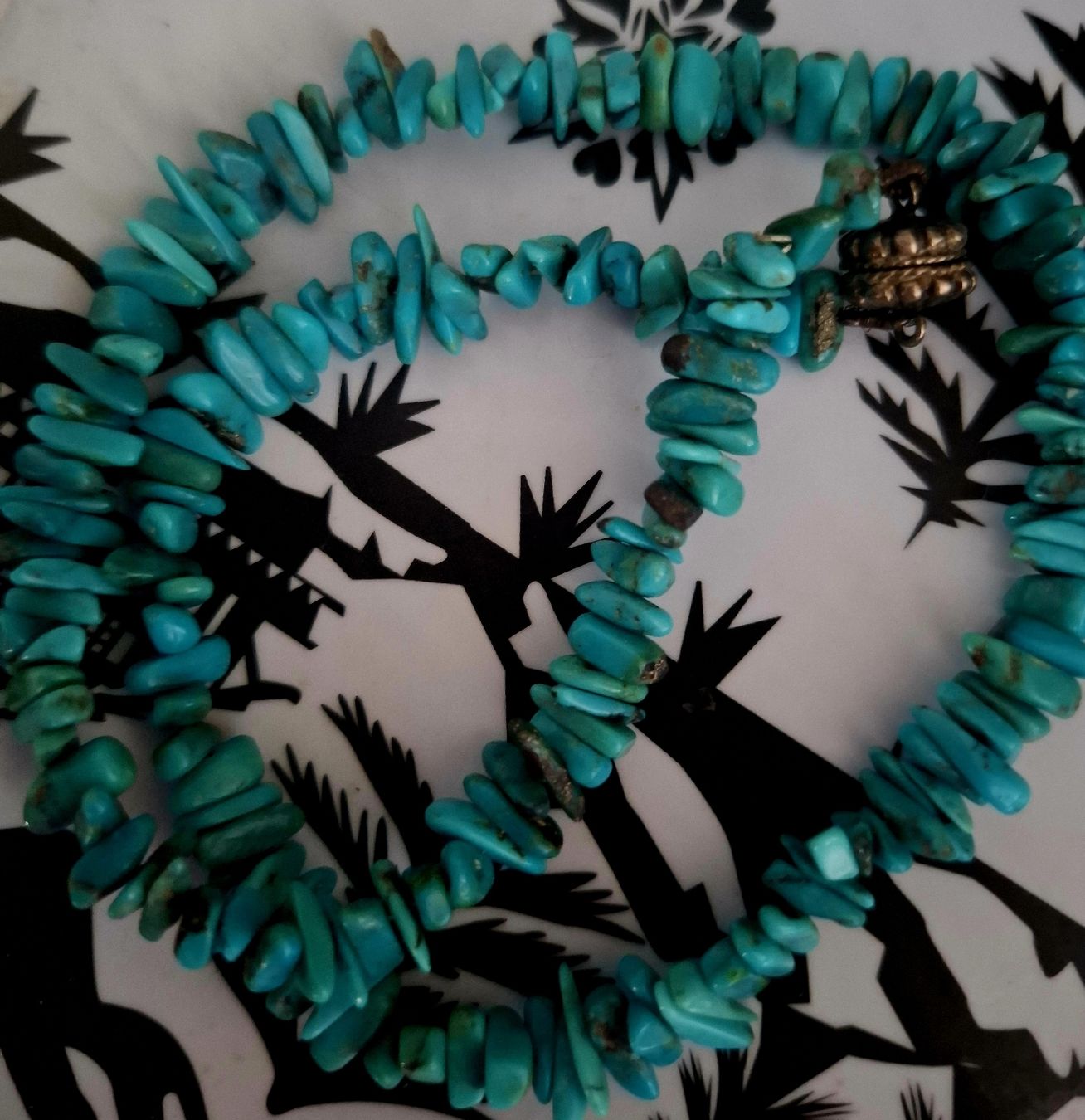 Catenine: Real Turquoise Necklace, 42 cm - stone shop design – Usato da Leysin venduto da Libelluli 1