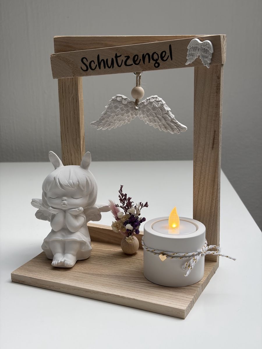 Tutte le decorazioni: Schutzengel-Deko mit LED-Kerze, Handmade Geschenkidee – Nuovo (secondo la descrizione) da Degersheim venduto da Xtremesmile 2