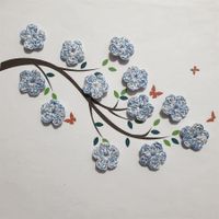 12 Stk Blumen gehäkelt,fleurs crochet, fiori uncinetto 743 B