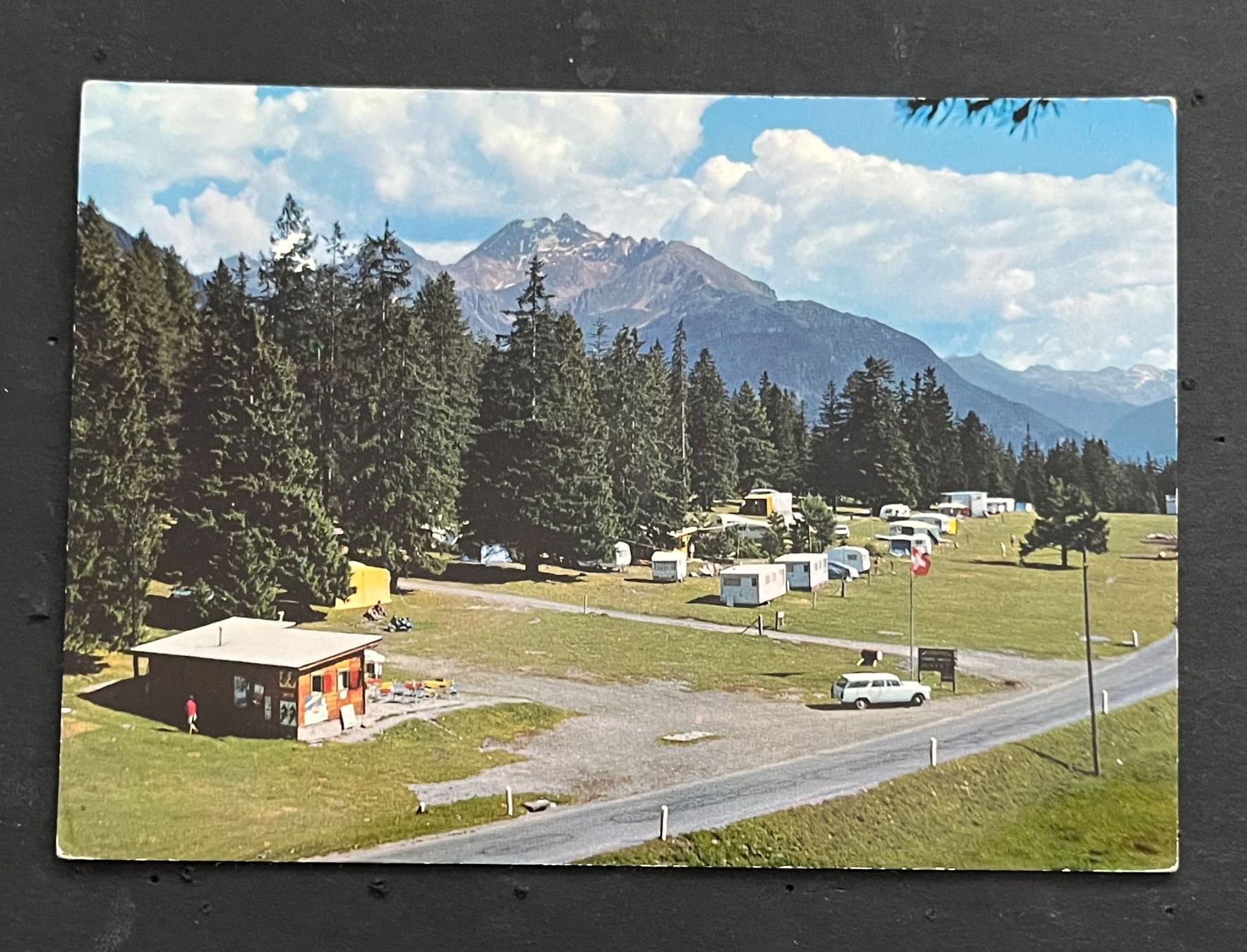 Cartoline postali: Camping St. Cassian Lenz bei Lenzerheide, ca. 1970 – Usato da Ostermundigen venduto da DaxKarten-75