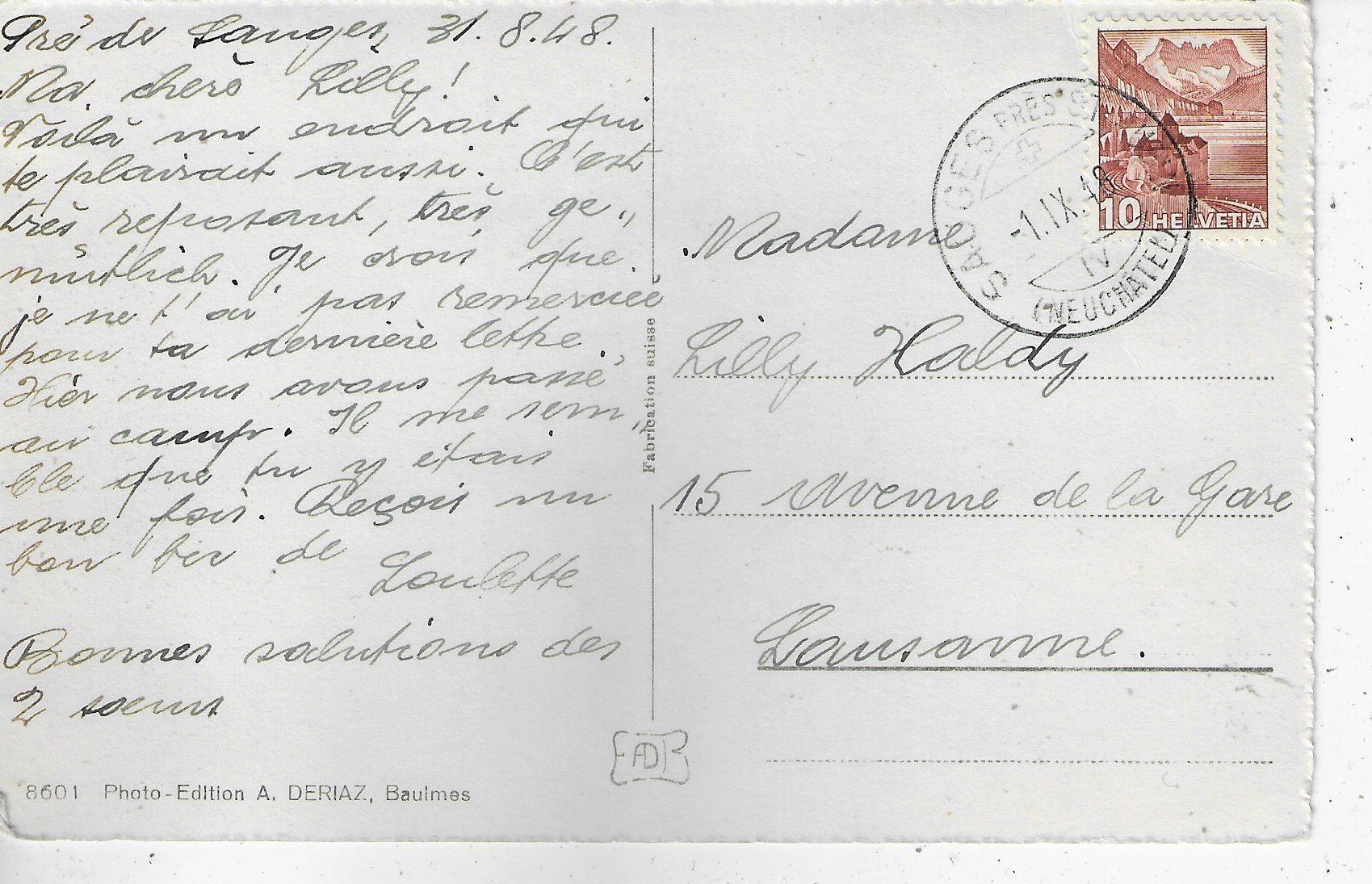 Cartoline postali: Camp Unioniste de Vaumarcus – Usato da Ettingen venduto da Kartenplanet 1