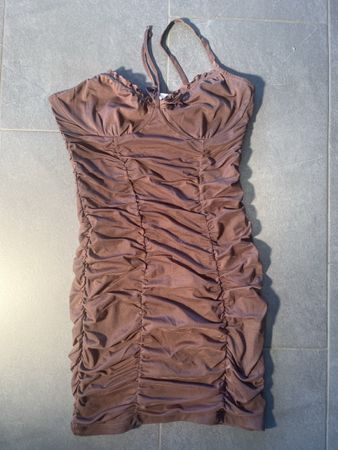 Braunes Sommerkleid, Minikleid, Grösse S 
