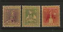 timbre Pro Juventute 1917 J7-J9 ** SBK 100.--