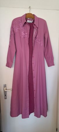 Ensemble Robe+Manteau longs/ mauve/vintage  -Taille 36-38