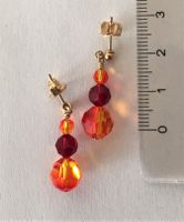 Boucles oreilles Ag doré & Swaro. orange / Ohrstecker Silber
