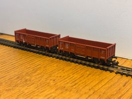e1655: 2 offene Güterwagen (Spur N)