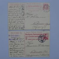 1910+1915: Zwei Antwortkarten nach NEUHAUSEN (SH), sauber