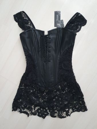 Gothic Corsage m. Spitze Gr S *neu*