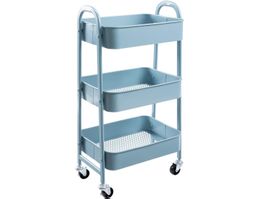 Metall Rollwagen 3-stöckig, Regal mit Rollen, Rollregal