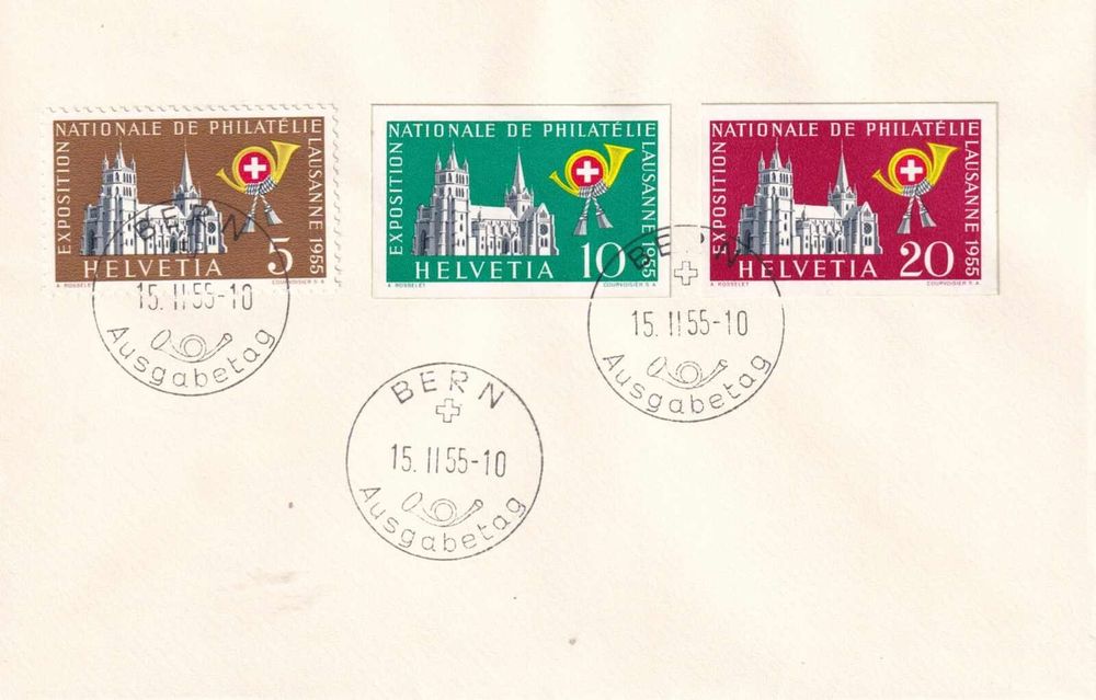 W3334, 1955, Ausschnitte mit gezähnter 5Rp.Marke Kaufen auf Ricardo