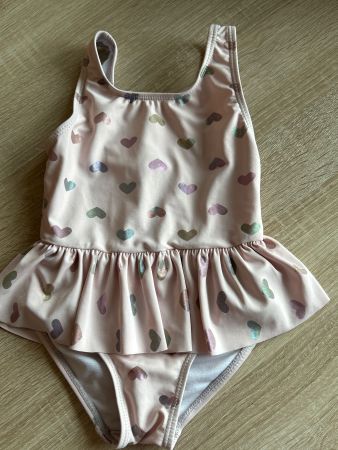 Badekleid Mädchen rosa mit Herzchen 24 Monate