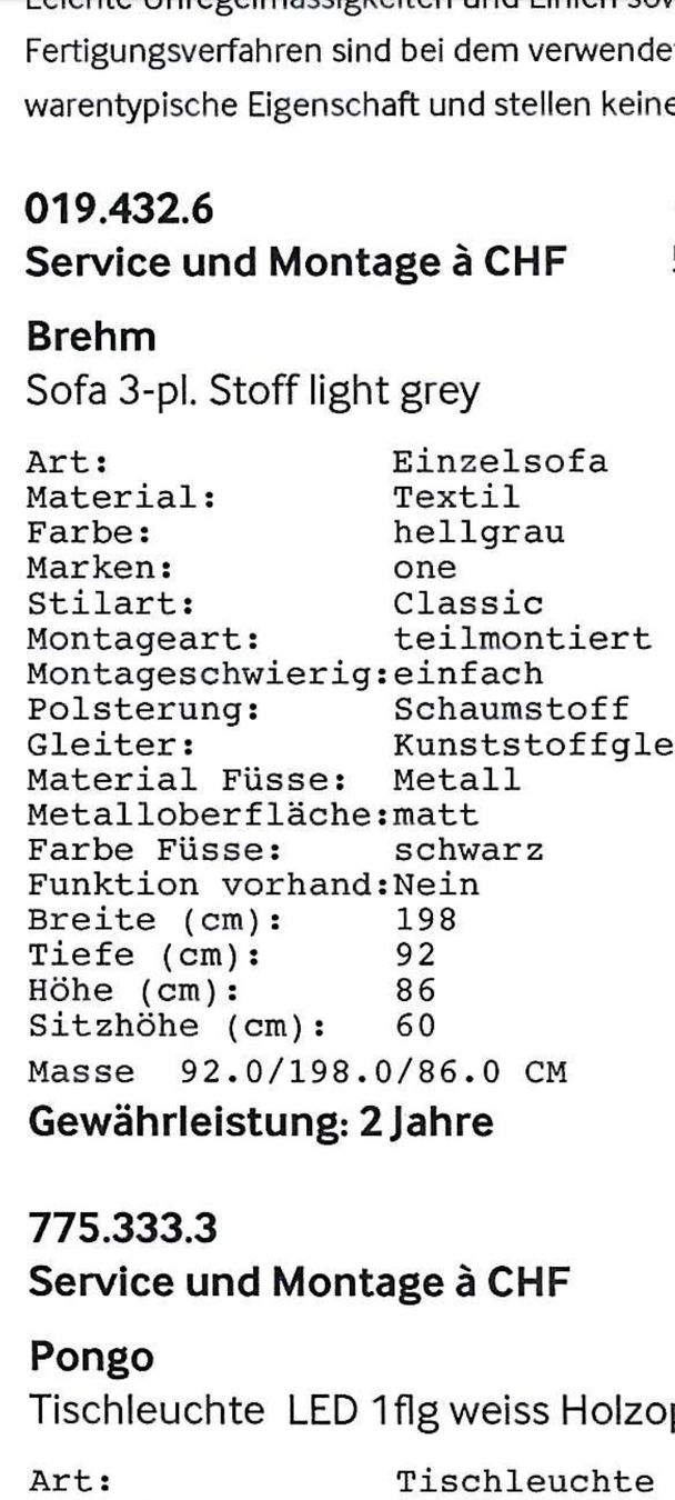 Pfister Divani: Sofa neu von Pfister – Nuovo (secondo la descrizione) da Oberaegeri venduto da sve_xn9n 3