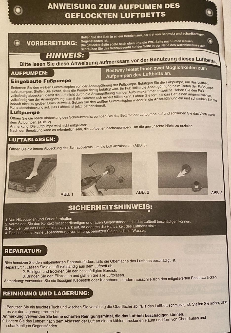 Bestway Materassi: Originalverpacktes Luftbett (Marke Bestway) – Nuovo e nell'imballaggio originale da Gutenswil venduto da Glitzersternchen 2