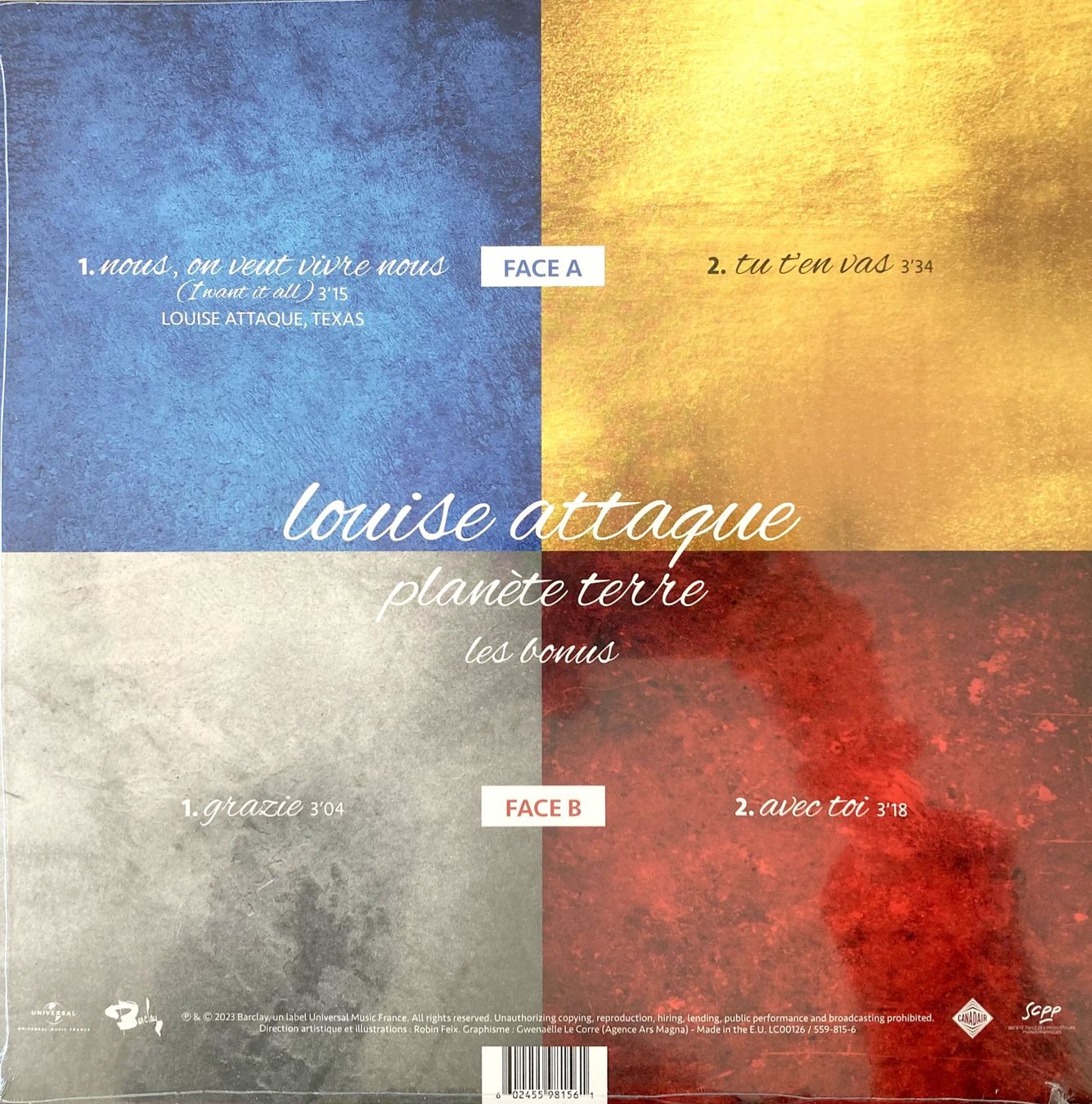 Dischi in vinile: LOUISE ATTAQUE - PLANETE TERRE – Nuovo e nell'imballaggio originale da Bottens venduto da hotter-than-hell 1