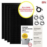 Balkonkraftwerk 4 x Solarpanel + Zendure Solarflow 800 Pro 2