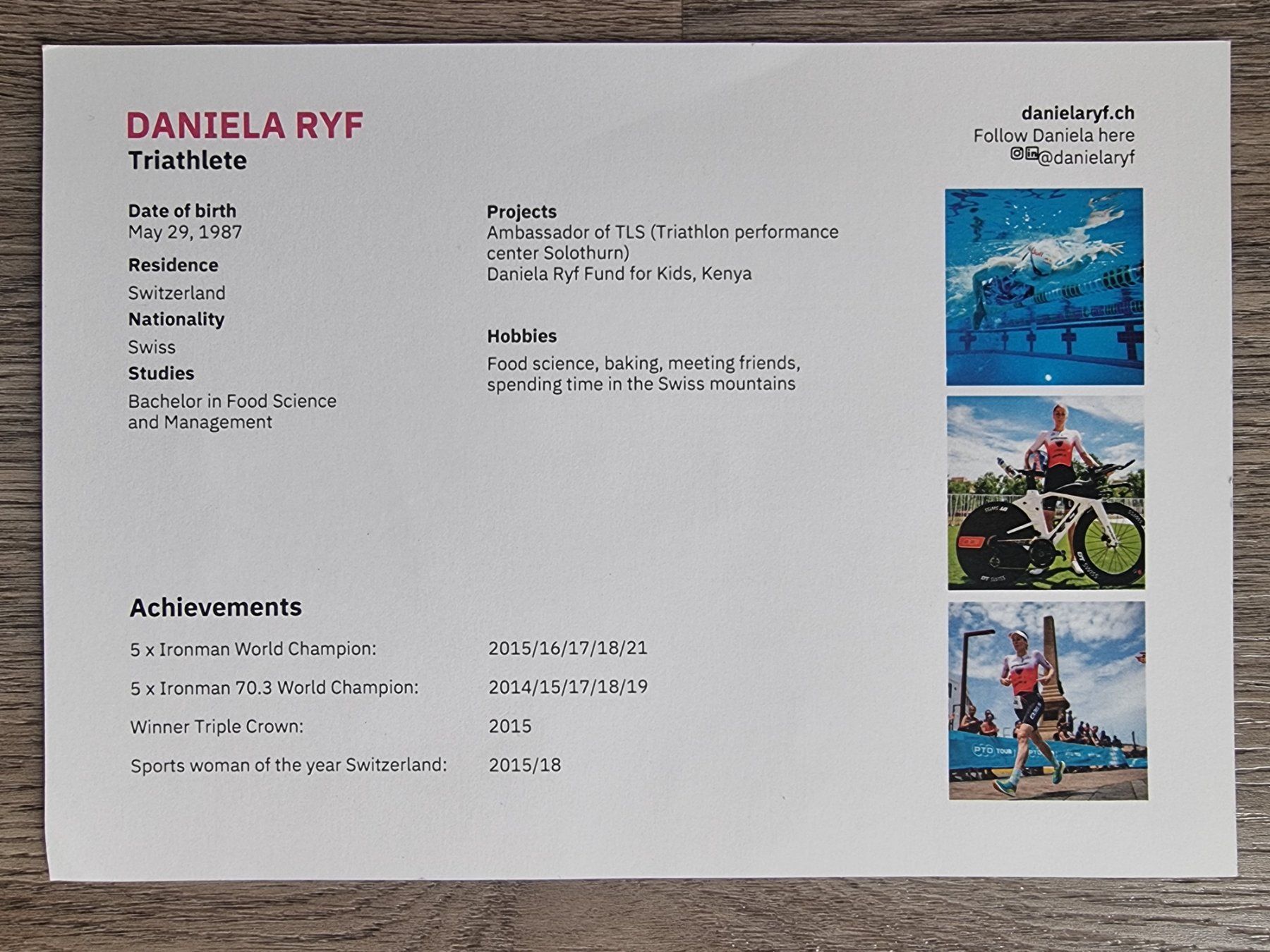 Autogramme: Autogrammkarte Daniela Ryf Originalunterschrift – Neu (gemäss Beschreibung) aus Eglisau von nicij79 1