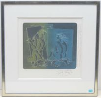 Erni Hans "Maler im Atelier" Original handsig. Lithografie