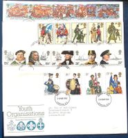 1982 - 88 Grossbritannien FDC / Militär/ Pfadfinder