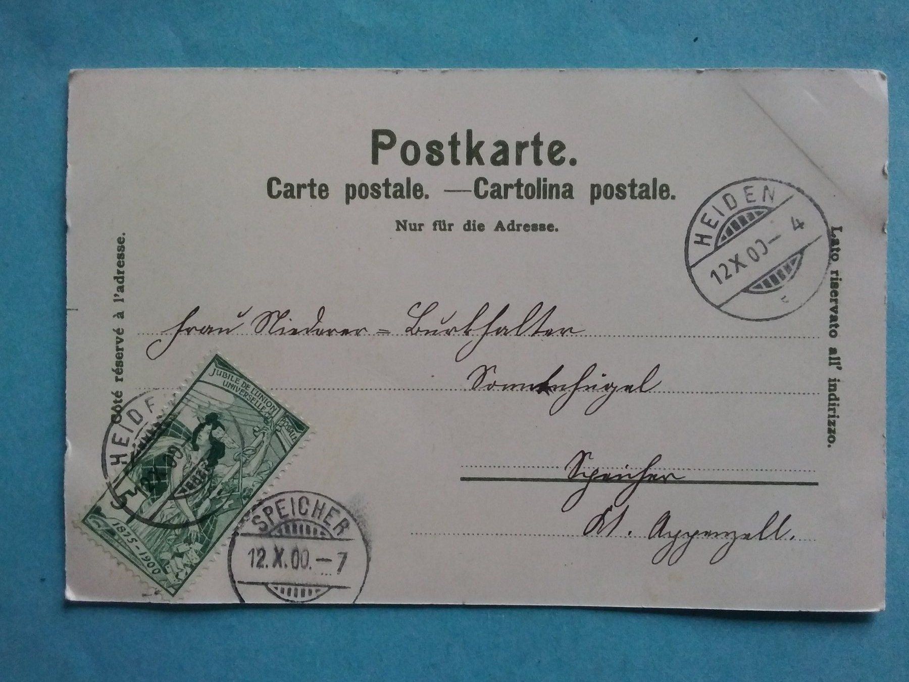 Cartoline postali: AR Heiden Gesamtansicht mit Bodensee LITHO – Usato da Appenzell venduto da lama19 1