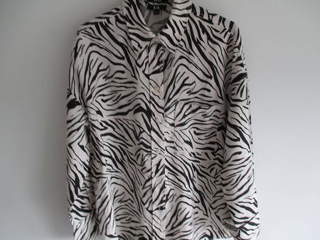 Bluse Zebramuster, schwarz/beige, Gr.36-40 Oversize - NEU