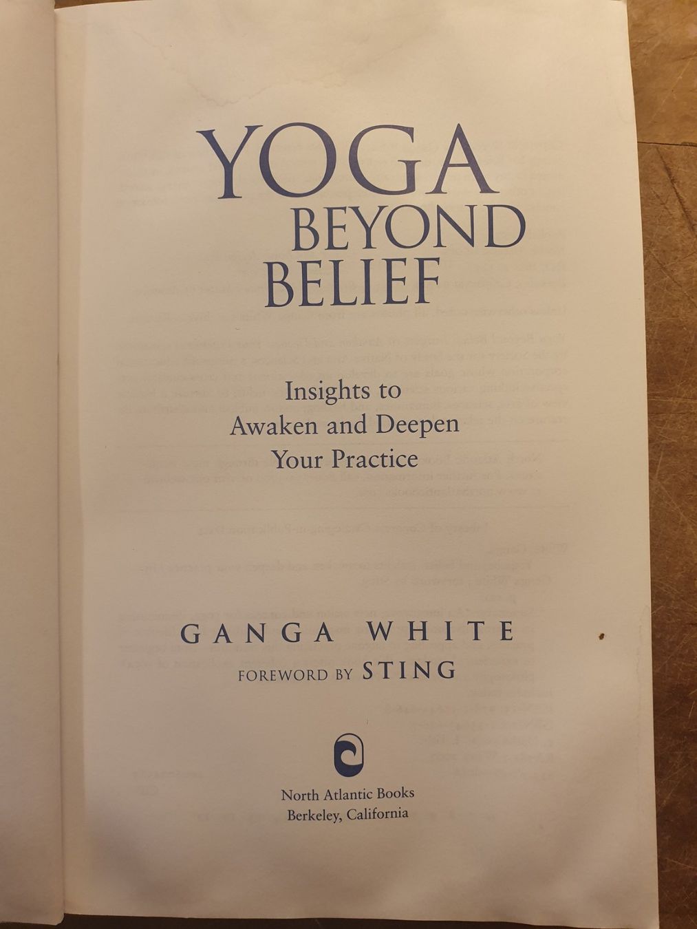 Libri: Yoga Beyond Belief - Ganga White – Usato da Zürich venduto da dialout 2