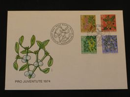 Pro Juventute FDC 1974 Nr. 248 - 251 Giftpflanzen des Waldes