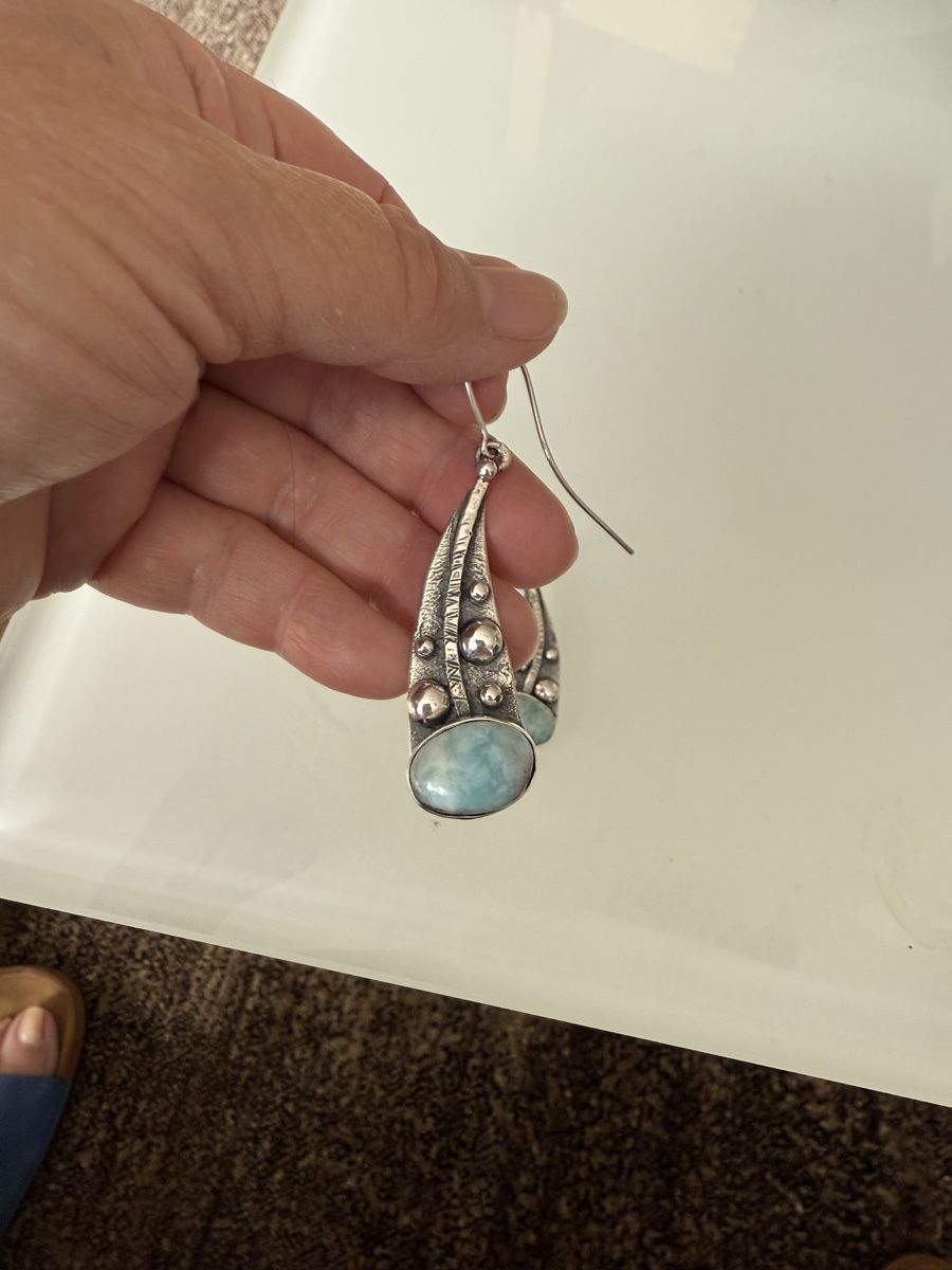 Orecchini pendenti & Orecchini a lobo: Grandiose Handarbeit:  Silberohrringe mit Larimar – Nuovo e nell'imballaggio originale da Ebikon venduto da elischka 7