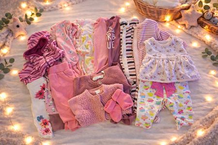 Rosa Babykleider Set, Grösse 62/68 Top Zustand!