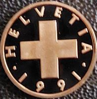 1 Rappen Schweiz 1991 pp / aus Münzsatz /in einer Münzkapsel