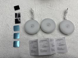 Lot de 3 veilleuses LED intelligent, rechargeables USB