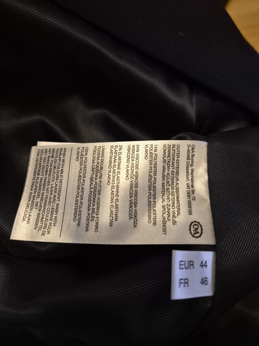 C&A Vestes: Blazer Gr. 44 dunkelblau/schwarz – Neuf (Voir description) à Zug par puzzle73 1