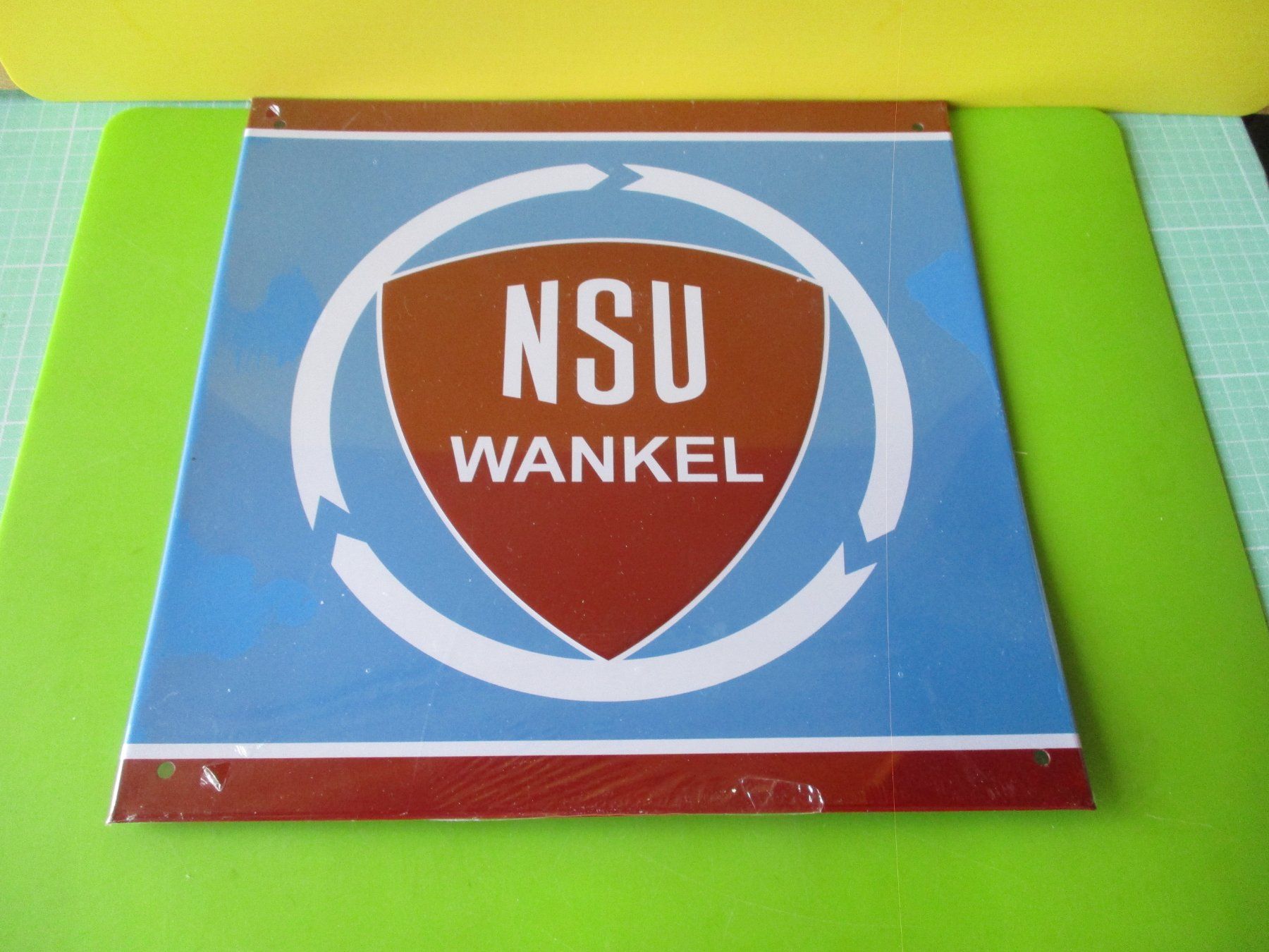 Insegne: NSU Wankel - Blechschild - Repro / ca. 21 x 21 cm – Usato da Ottikon Gossau ZH venduto da hokuspokus 3