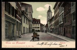 AK Frauenfeld, Straßenpartie mit Passanten