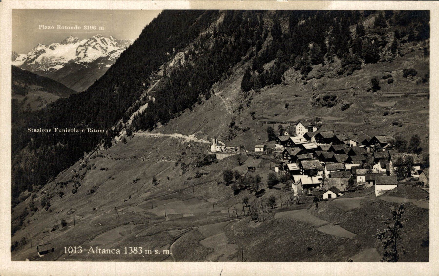 Cartoline postali: Altanca. 1383 m.s.m. – Usato da Bronschhofen venduto da Astore