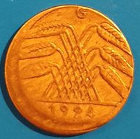 5 Rentenpfennig 1924 G dezentriert